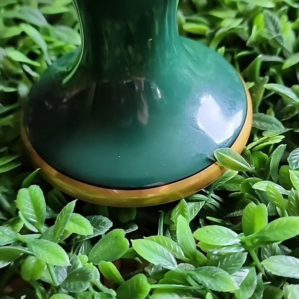 Vintage 1978 Fitz & Floyd Renaissance Dark Green & Gold Tone Trim Goblet Cup